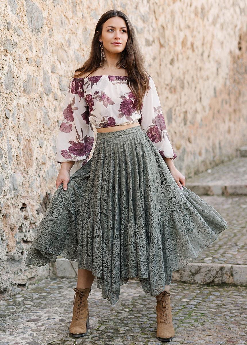 Magali Top in Large Cream Floral Female Product Image