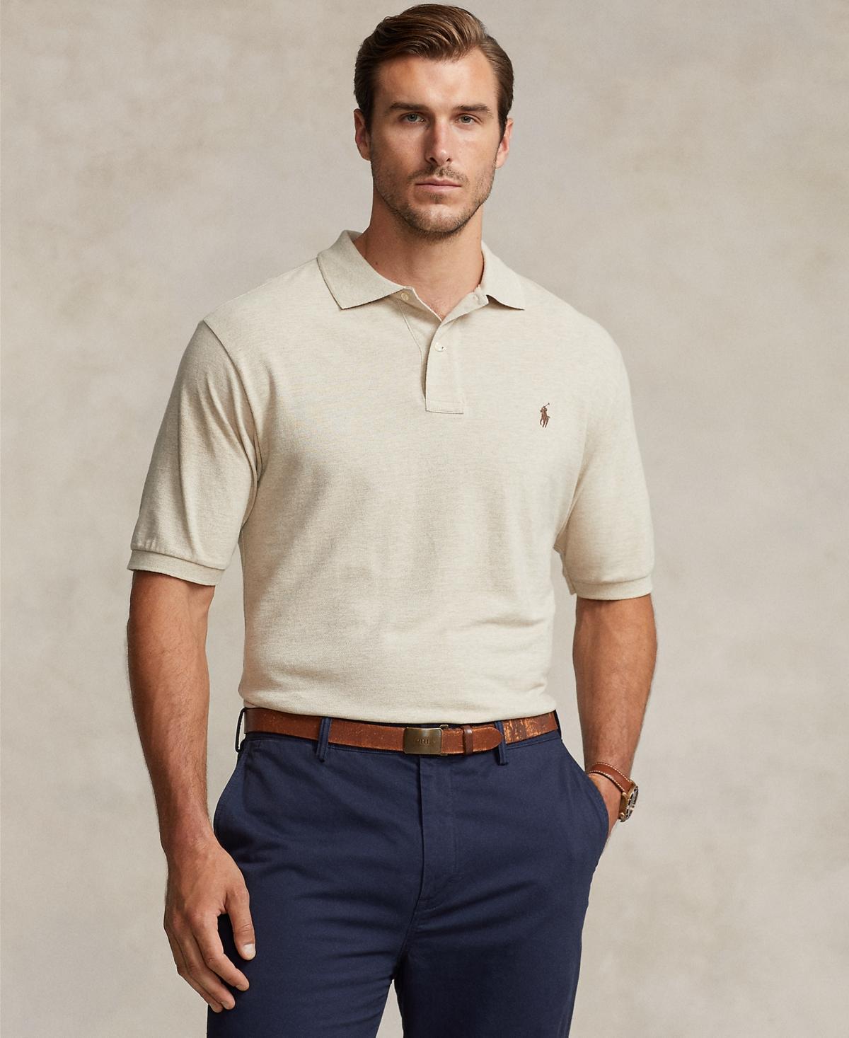 Polo Ralph Lauren Big  Tall Classic Fit Solid Cotton Mesh Polo Shirt Product Image
