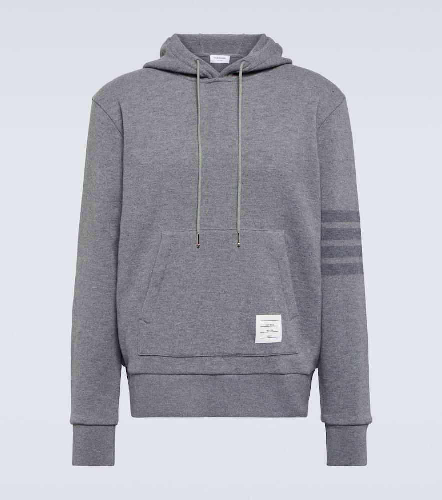 THOM BROWNE Grey Wool Hoodie Product Image