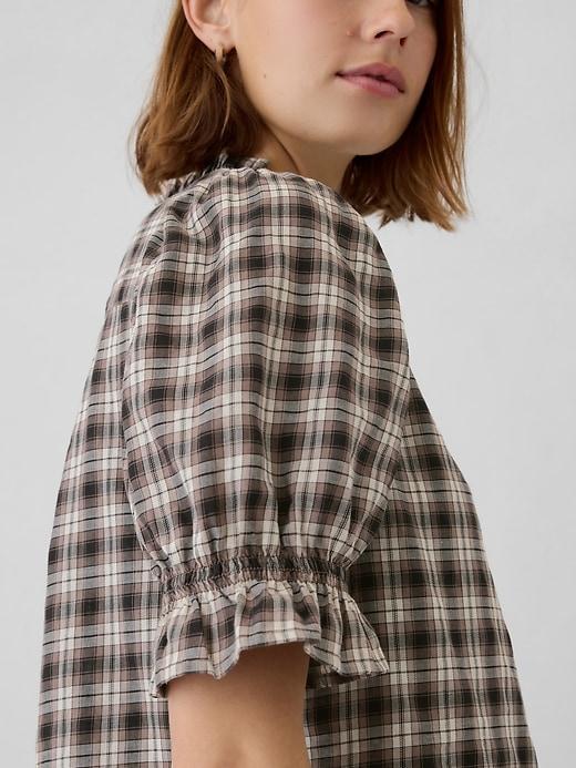 Ruffled Puff-Sleeve Shirt Product Image