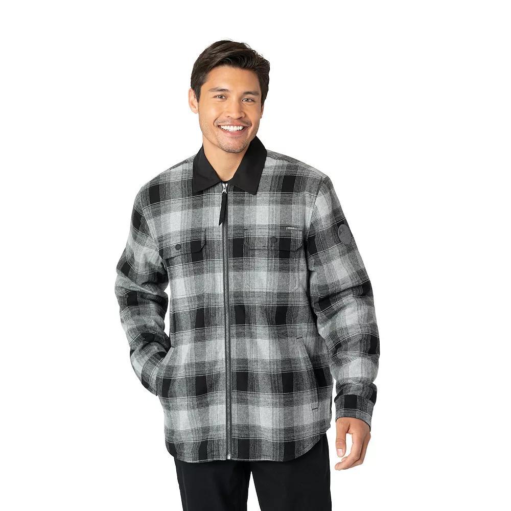 Men's Eddie Bauer Favorite Flannel Faux Shearling Lined Shacket, Size: Small, Lt Green Product Image