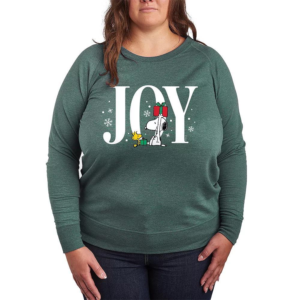 Disneys Mickey Mouse Plus Size Spider Web French Terry Long Sleeve Tee, Womens Grey Green Product Image