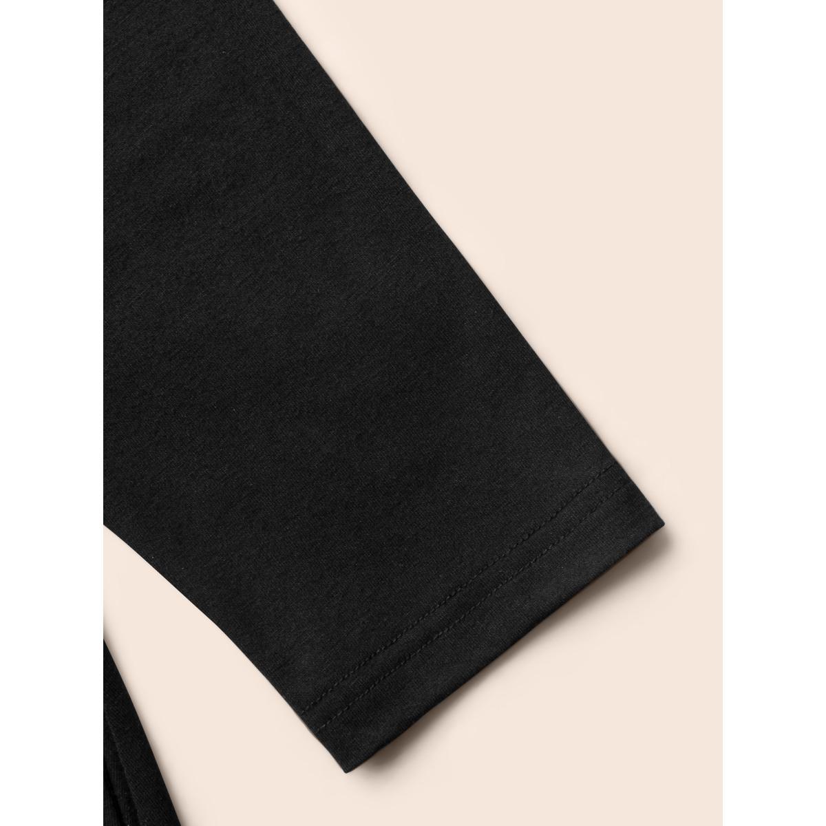 Plus Size Crew Neck High Stretchy Knit Dress Black Women Casual Non Knit Dresses Bloomchic 18-20/2X Product Image