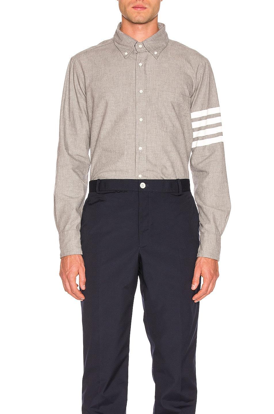 Mens Straight-Fit Button-Down Stripe Long Sleeve Shirt Product Image