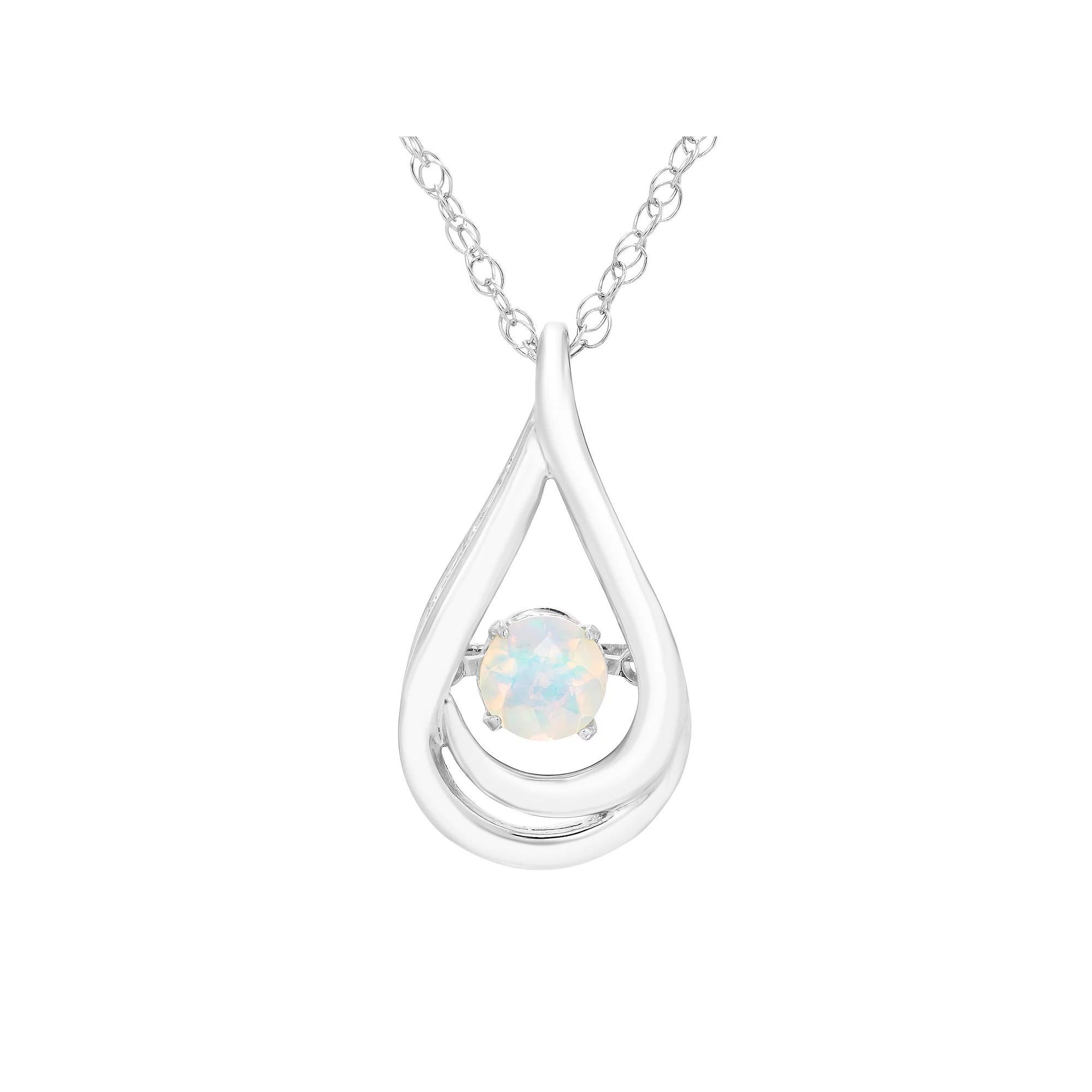 Boston Bay Diamonds Brilliance in Motion Sterling Silver White Opal Teardrop Pendant Necklace, Womens Product Image