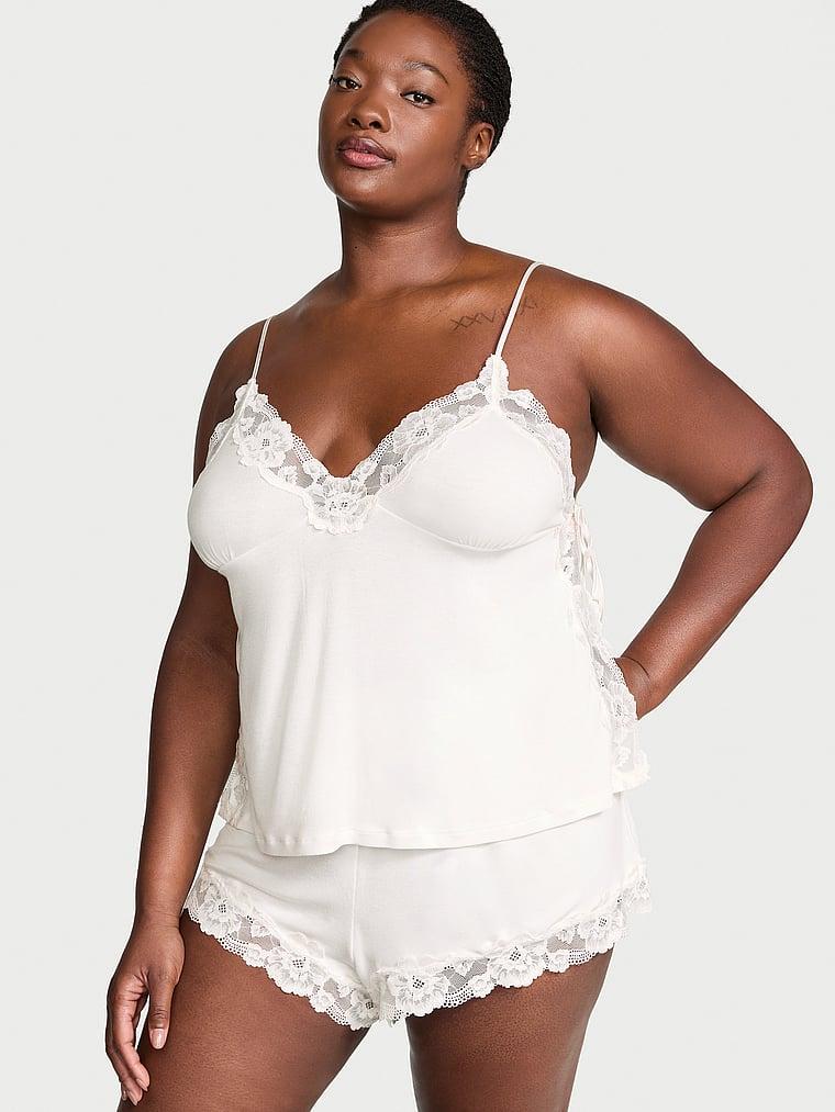 Ribbed Modal & Lace Cami Shorts Set Product Image