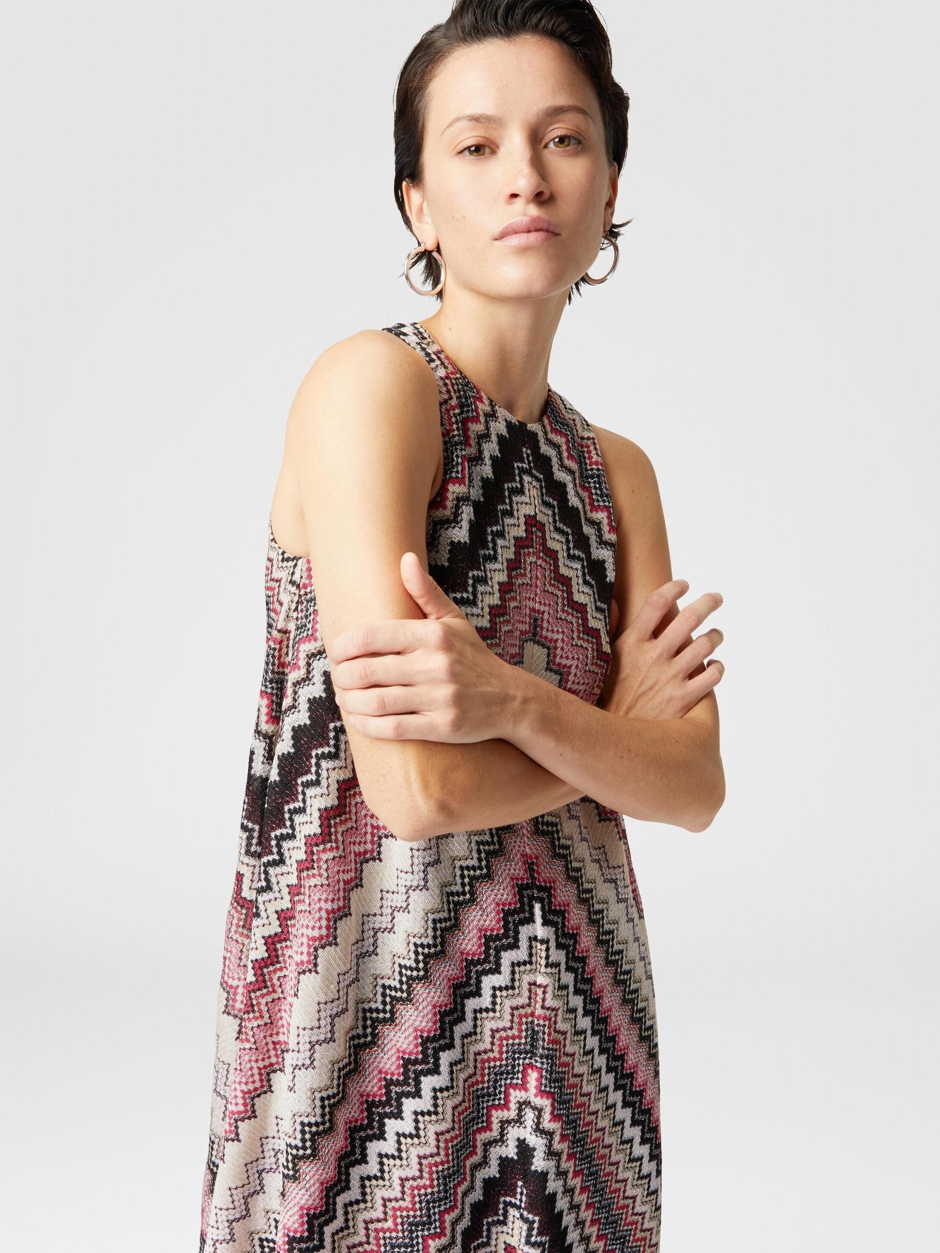 A-line mini-dress with lamé serrated zigzag pattern Product Image