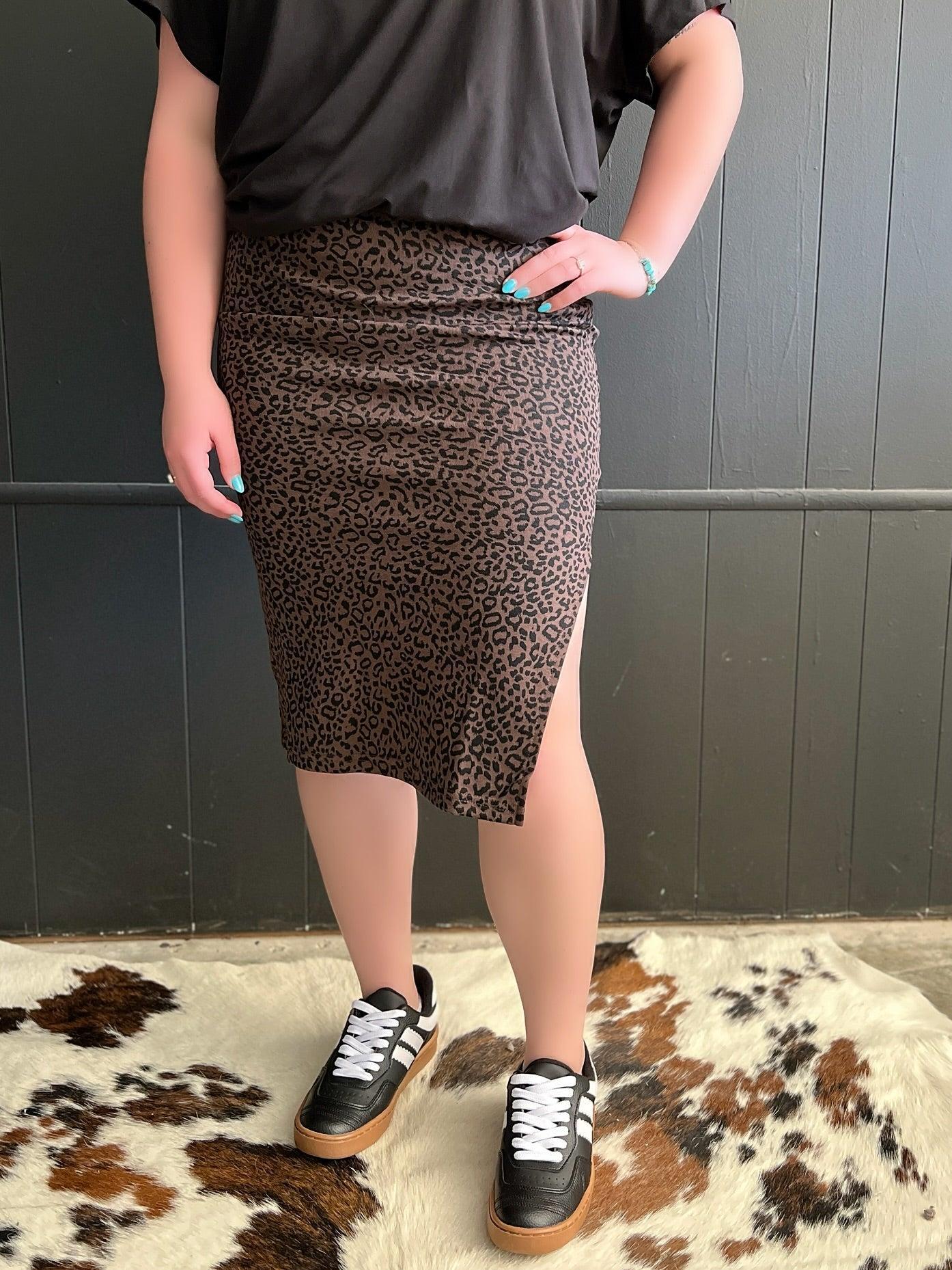 Leopard Midi Skirt - 2 Colors Product Image