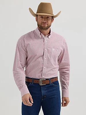 Wrangler® George Strait™ Long Sleeve Button Down One Pocket Shirt | Men's SHIRTS | Wrangler® Product Image