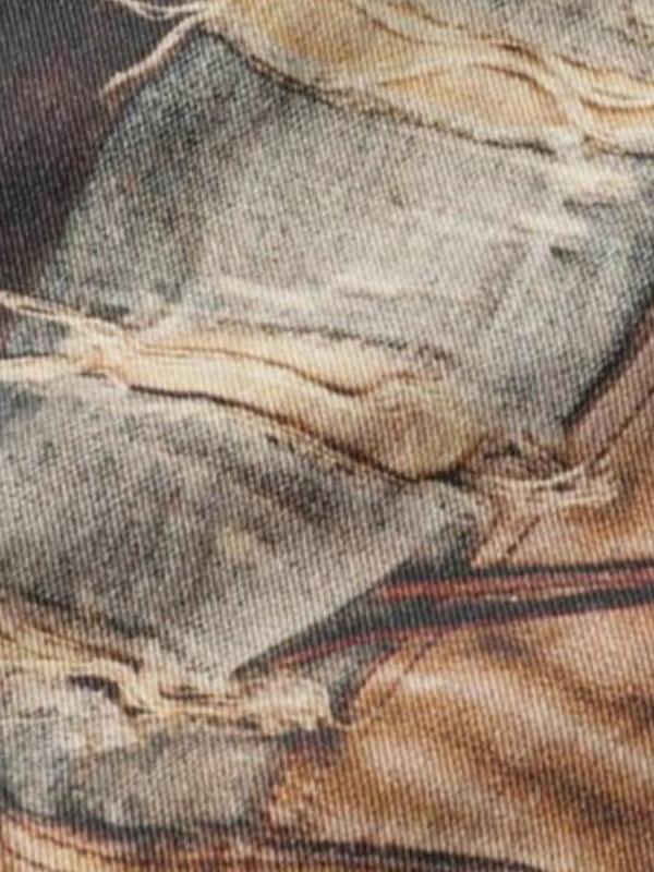 Men's Patchwork Print Loose Jeans Product Image