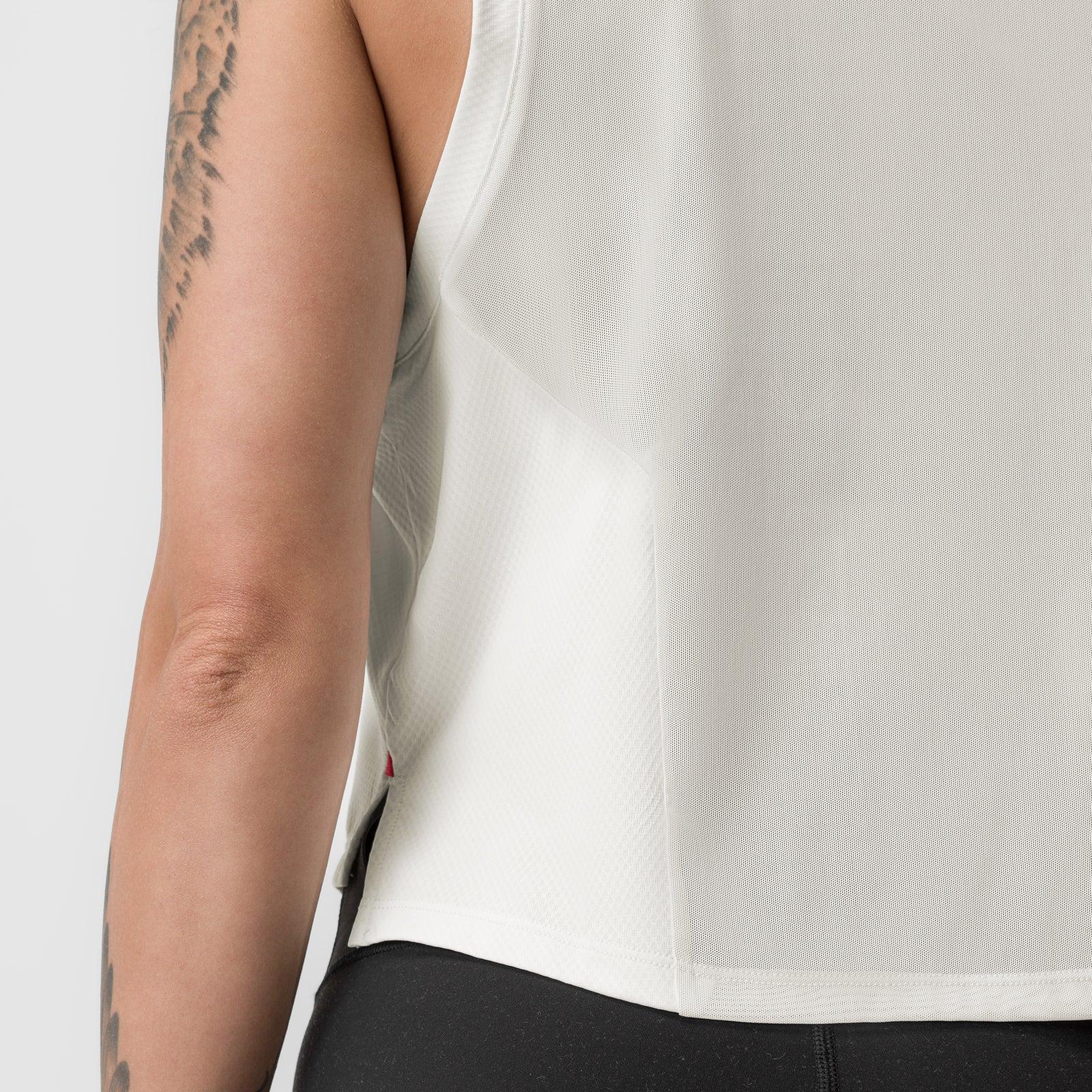 ASRV x Equinox AeroSilver® Cropped Training Tank - Ivory Cream Product Image