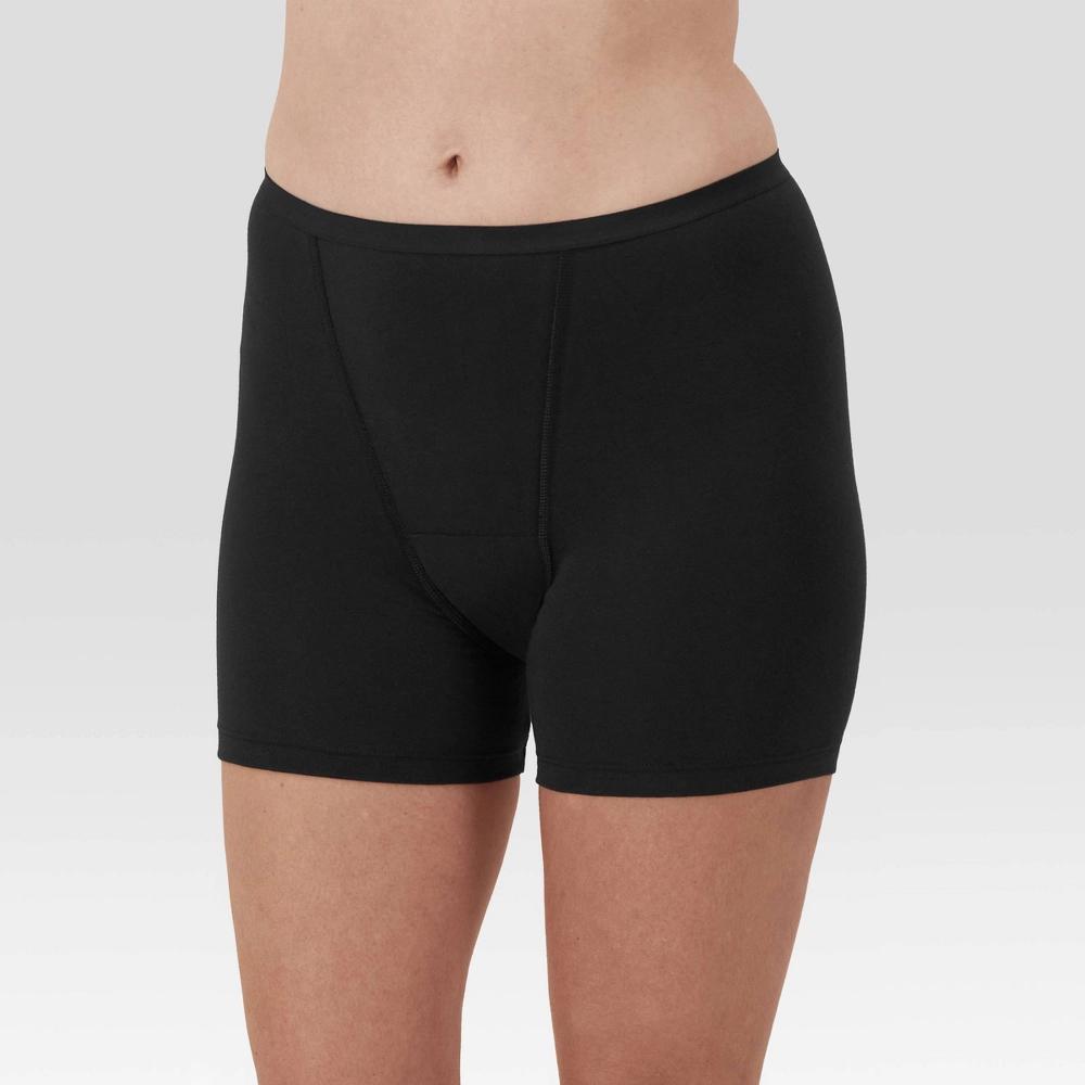 Hanes Women's 2pk Comfort Period Boxer Briefs, Super Leaks - Black 6: Moisture Wicking, High Rise, Absorbent Panel Product Image