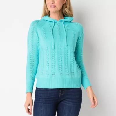 St. John's Bay Womens Hooded Long Sleeve Pullover Sweater Product Image