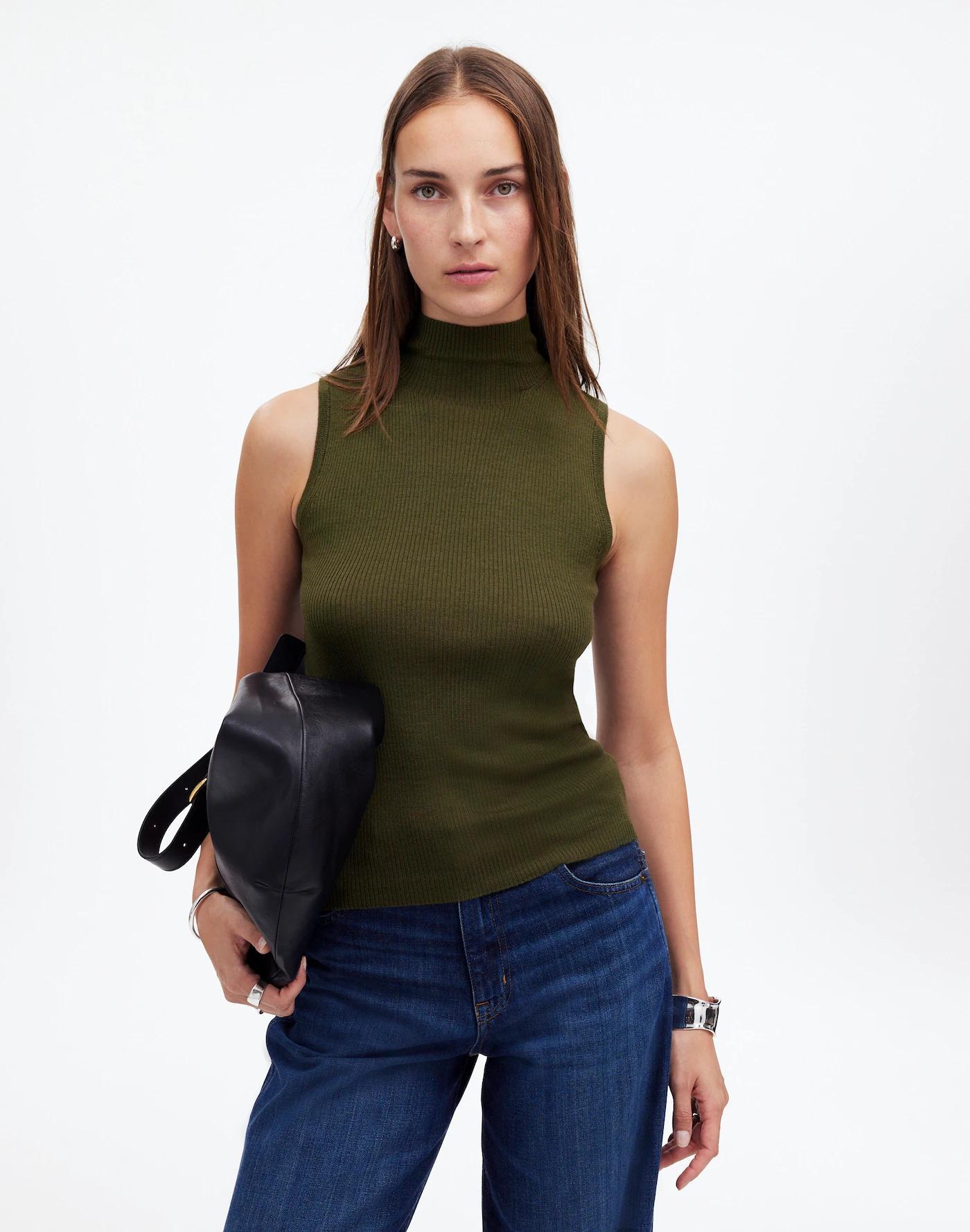Merino Wool-Silk Sweater Tank Product Image