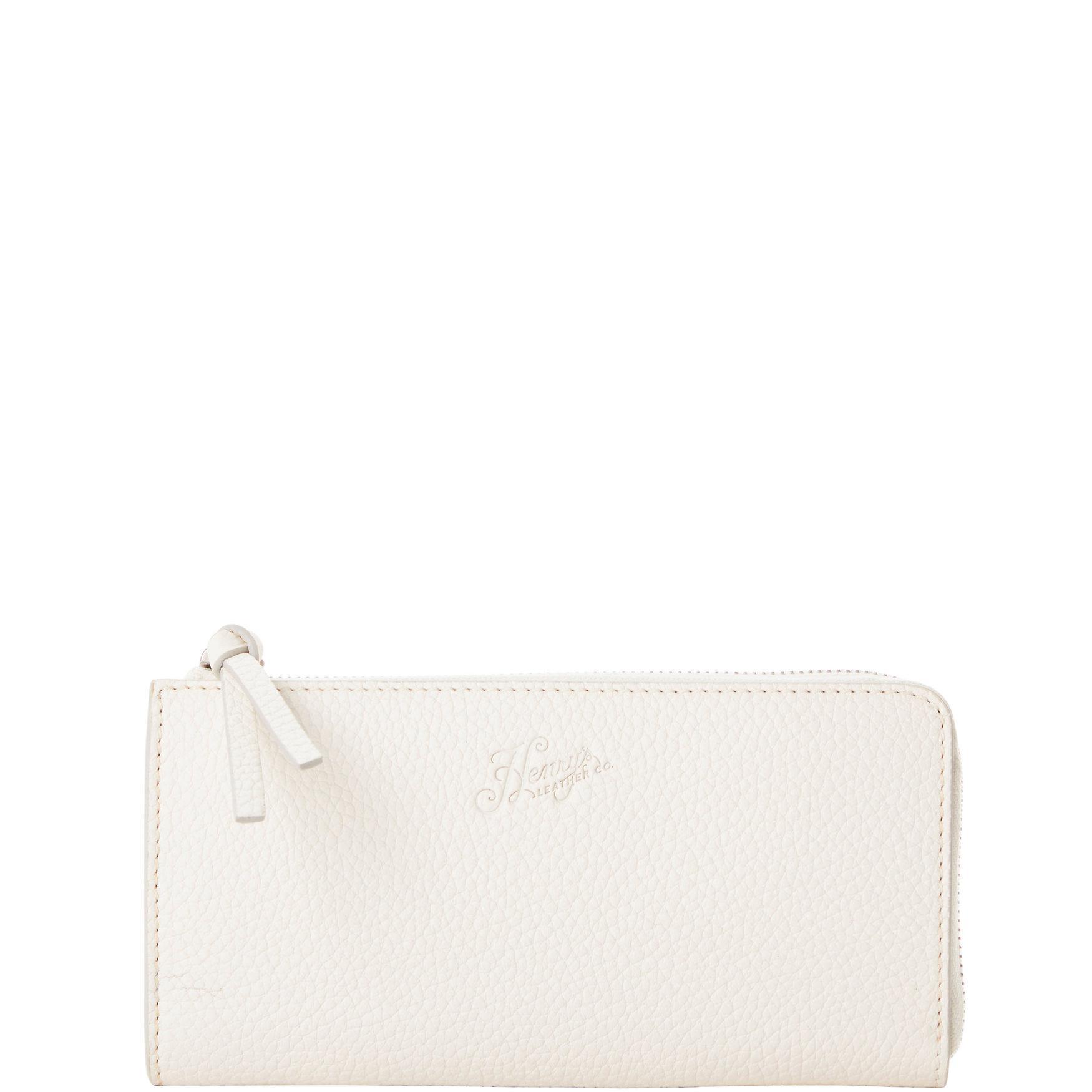 Dooney & Bourke Womens Henrys Zip Leather Clutch in Navy Product Image