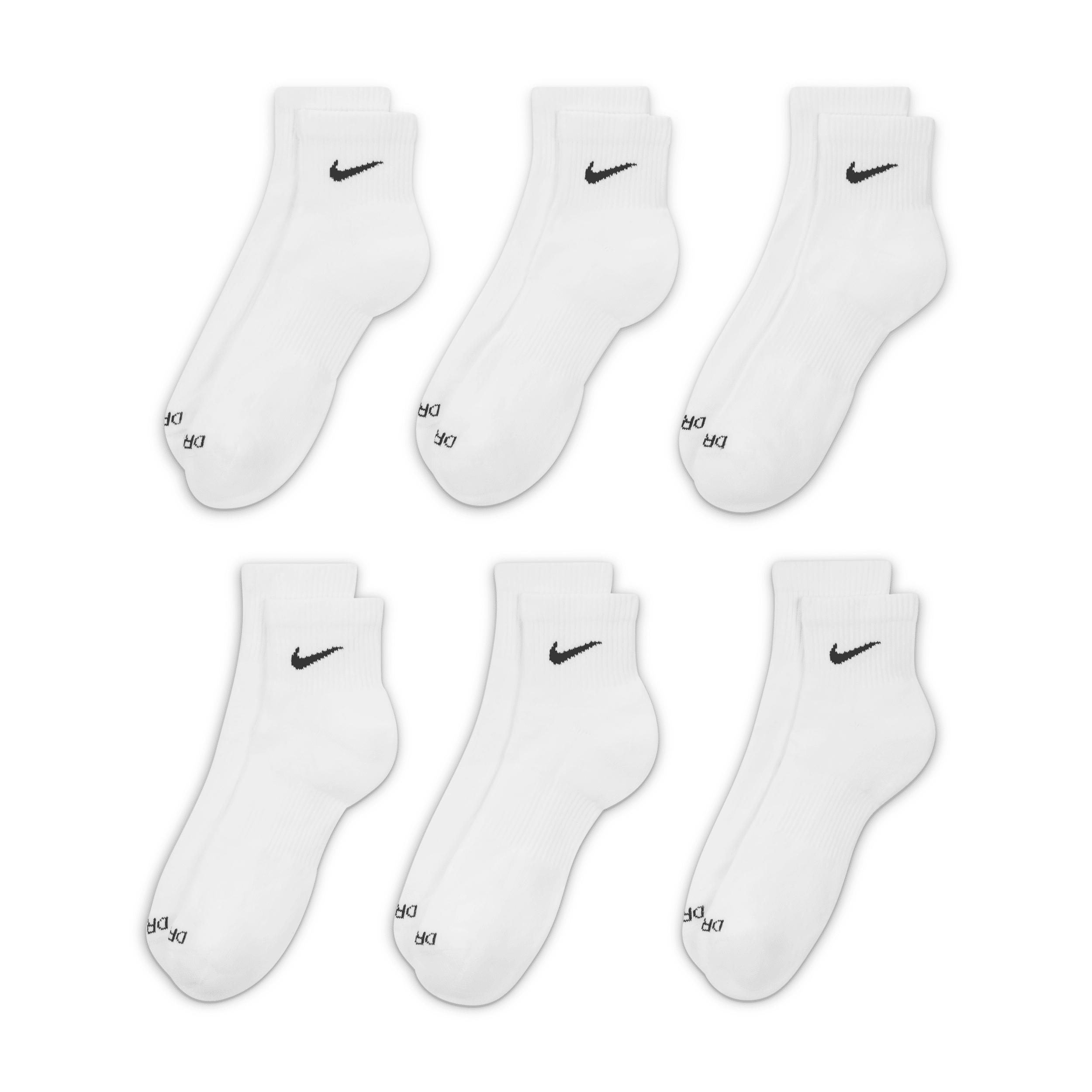 Men's Nike 6-Pack Everyday Plus Cushion Ankle Training Socks, Size: 6-8, White Product Image
