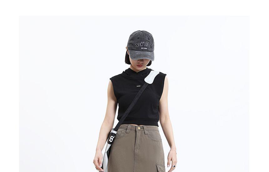 High Rise Slit Midi A-Line Denim Cargo Skirt Product Image