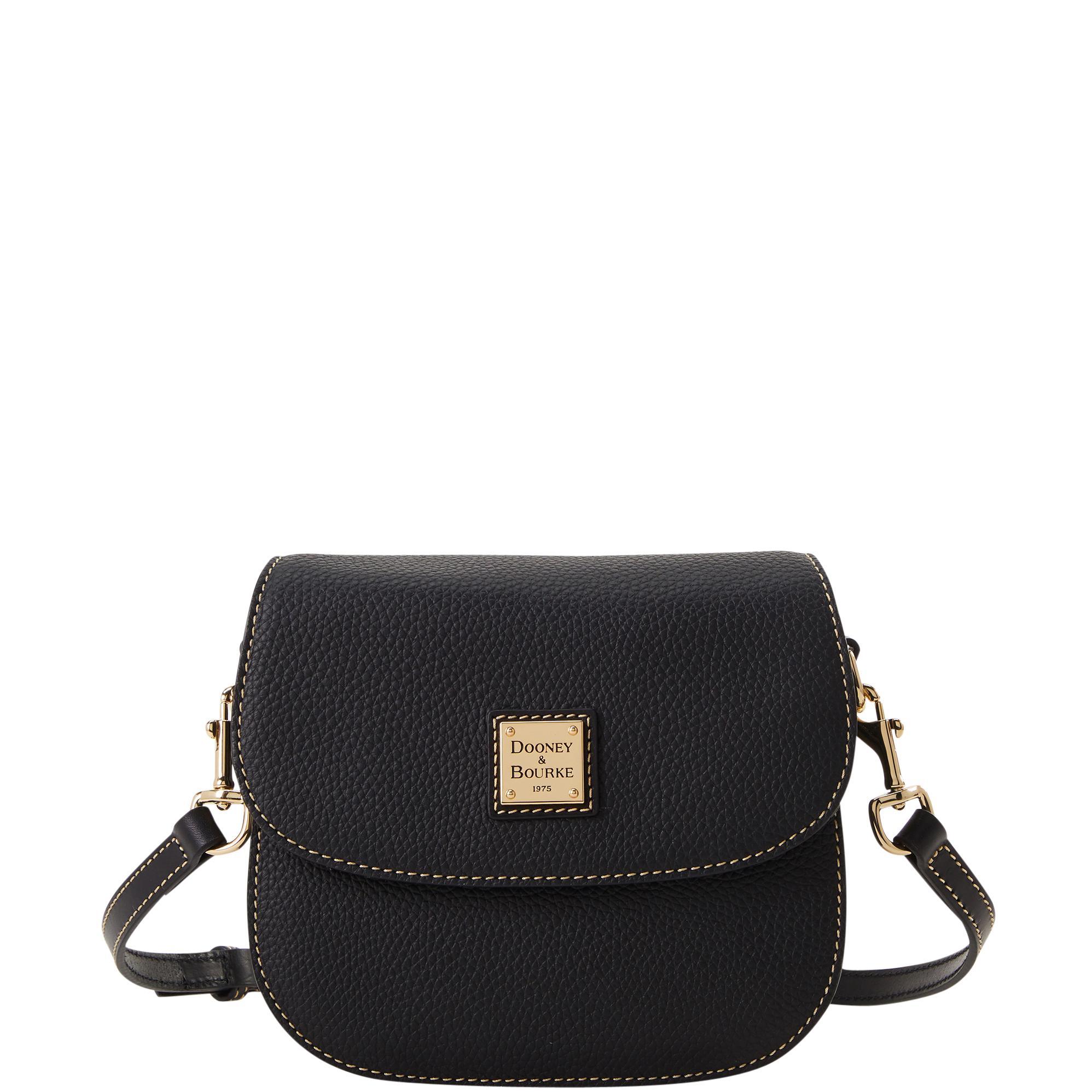 Dooney & Bourke Womens Pebble Grain Saddle Leather Crossbody Bag in Jeans Product Image