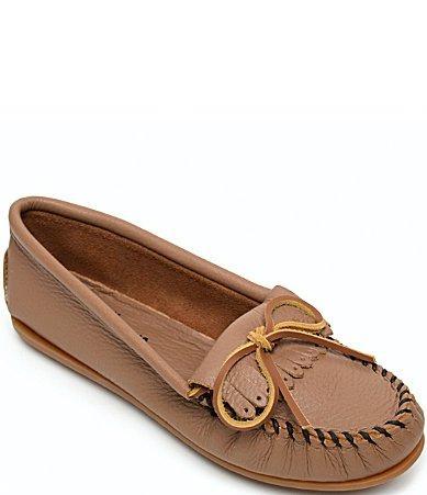 Minnetonka Deerskin Kilty Bow Detail Moccasins Product Image