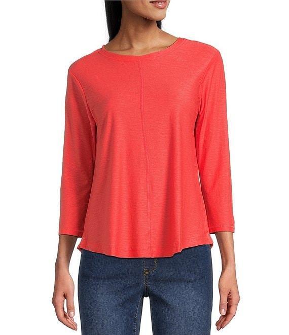 Westbound 3/4 Sleeve Knit Crew Neck Top Product Image