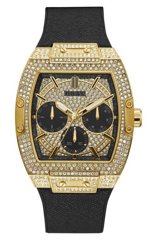 Guess Mens Gold-Tone Crystal Multifunction Watch Product Image