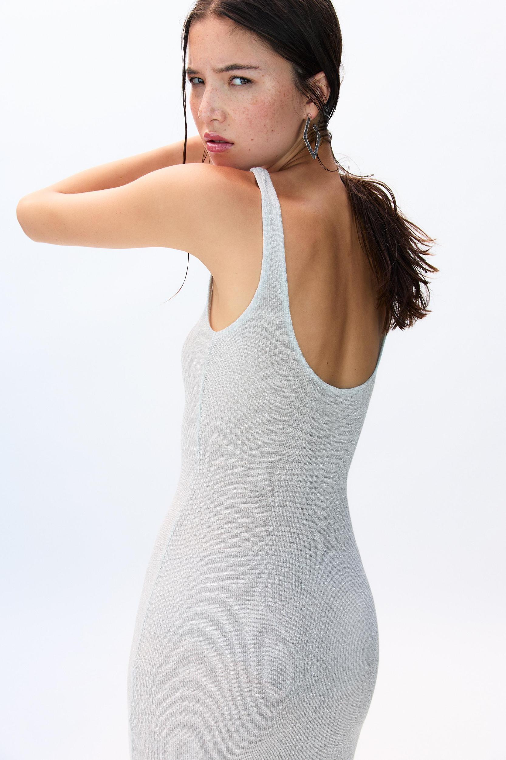 Metallic knit midi dress Product Image