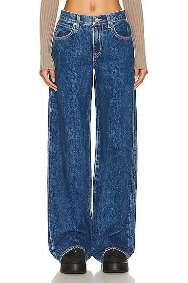 SLVRLAKE Mica Low Rise Wide Leg in Blue Product Image