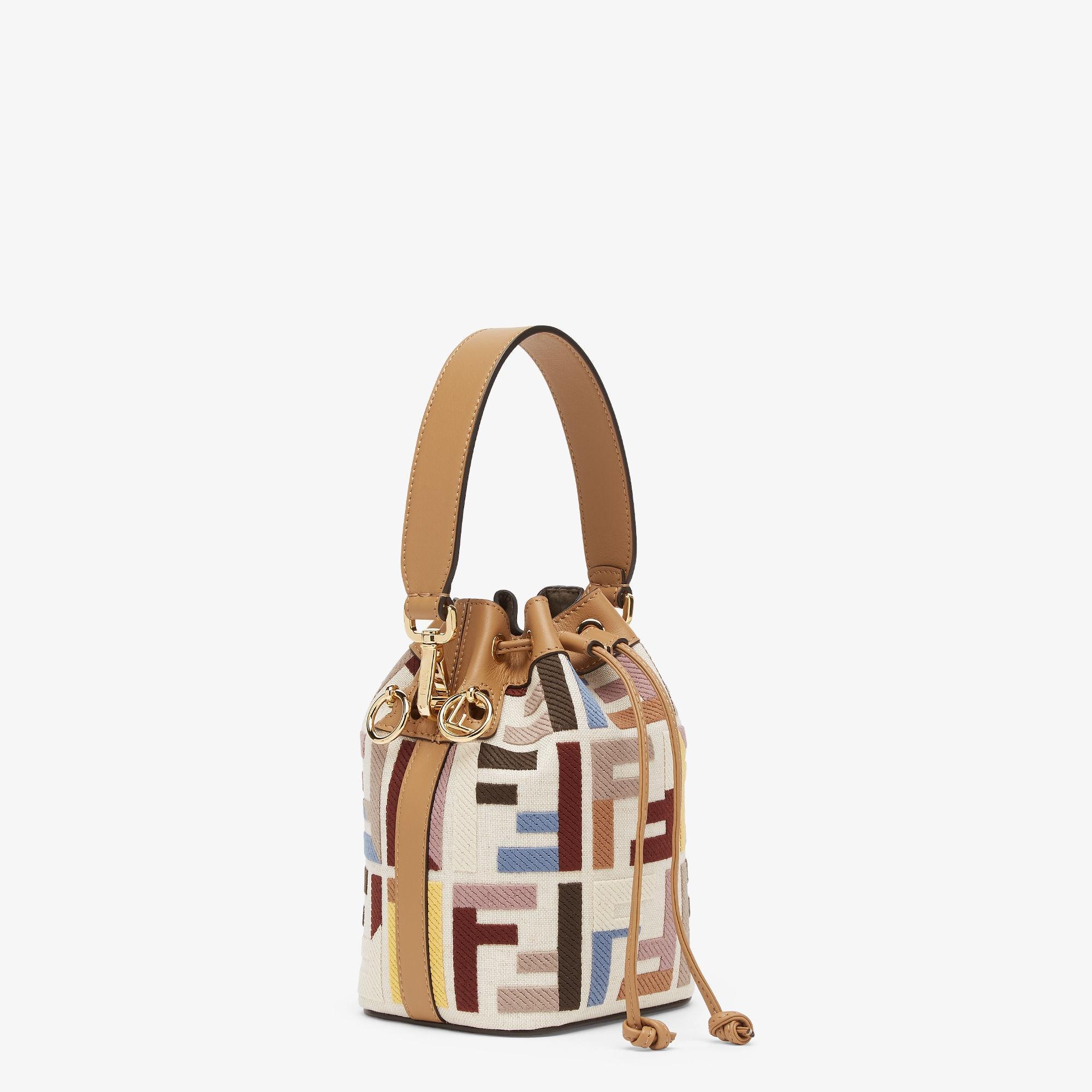 Mon TresorMulticolor canvas mini-bag with FF embroidery Product Image