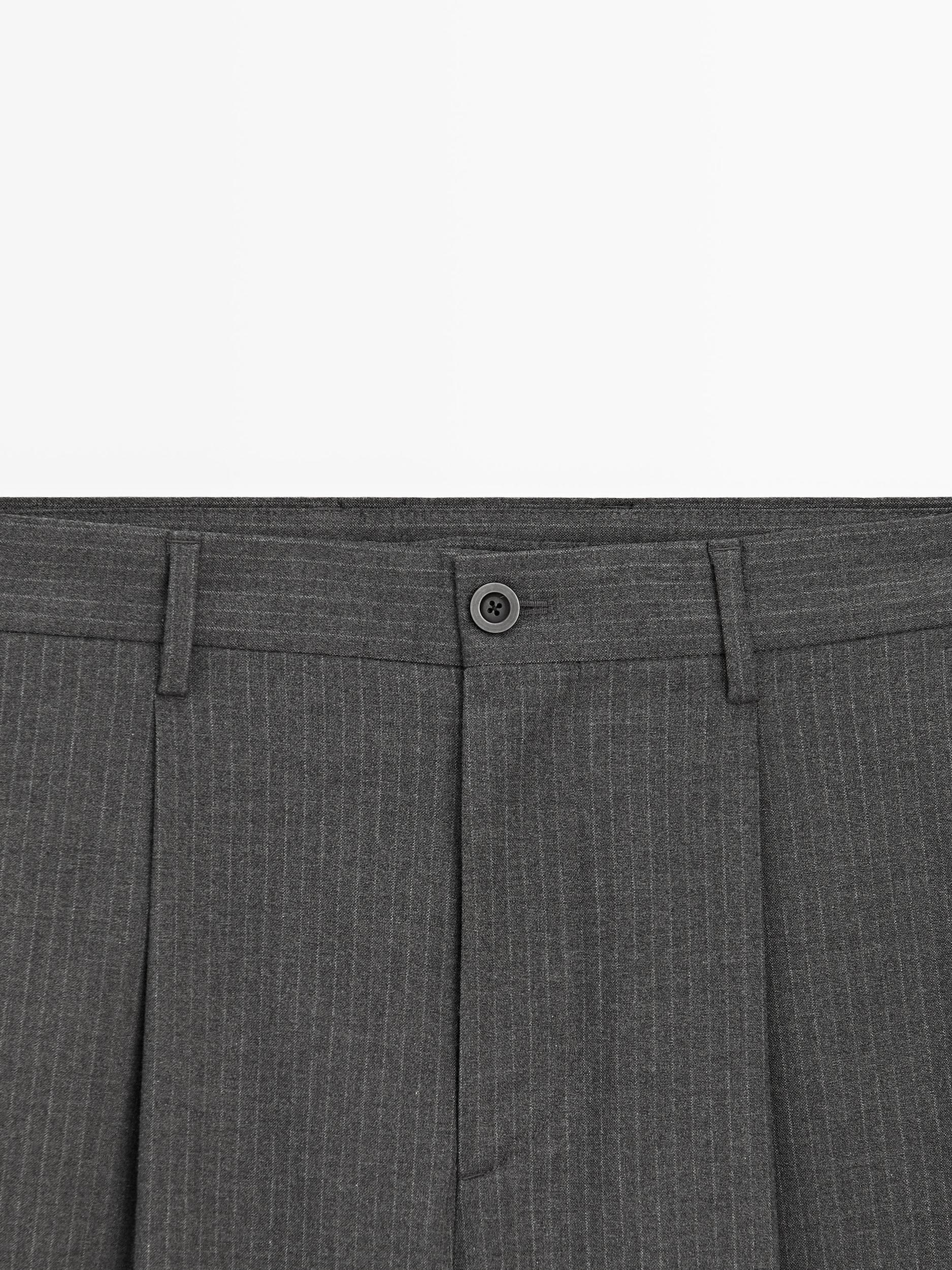 Relaxed fit pinstripe trousers Product Image