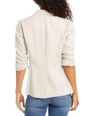 Ruched Sleeve Linen Jacket  Product Image