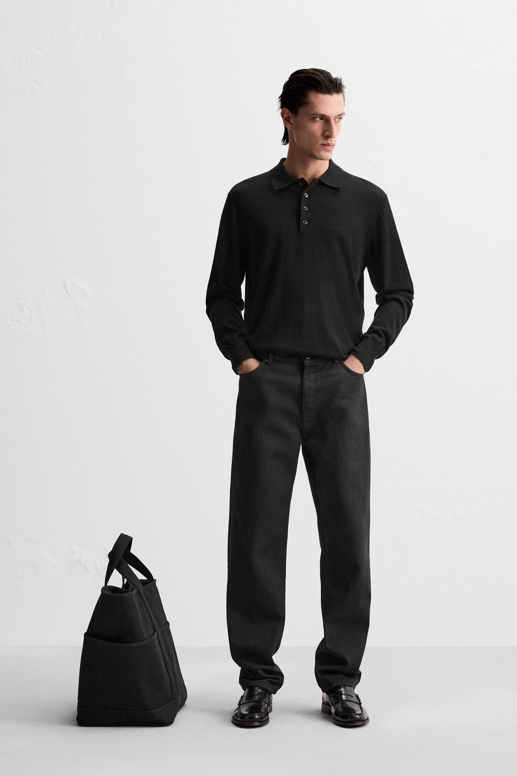 WOOL - CASHMERE LIGHTWEIGHT KNIT POLO Product Image