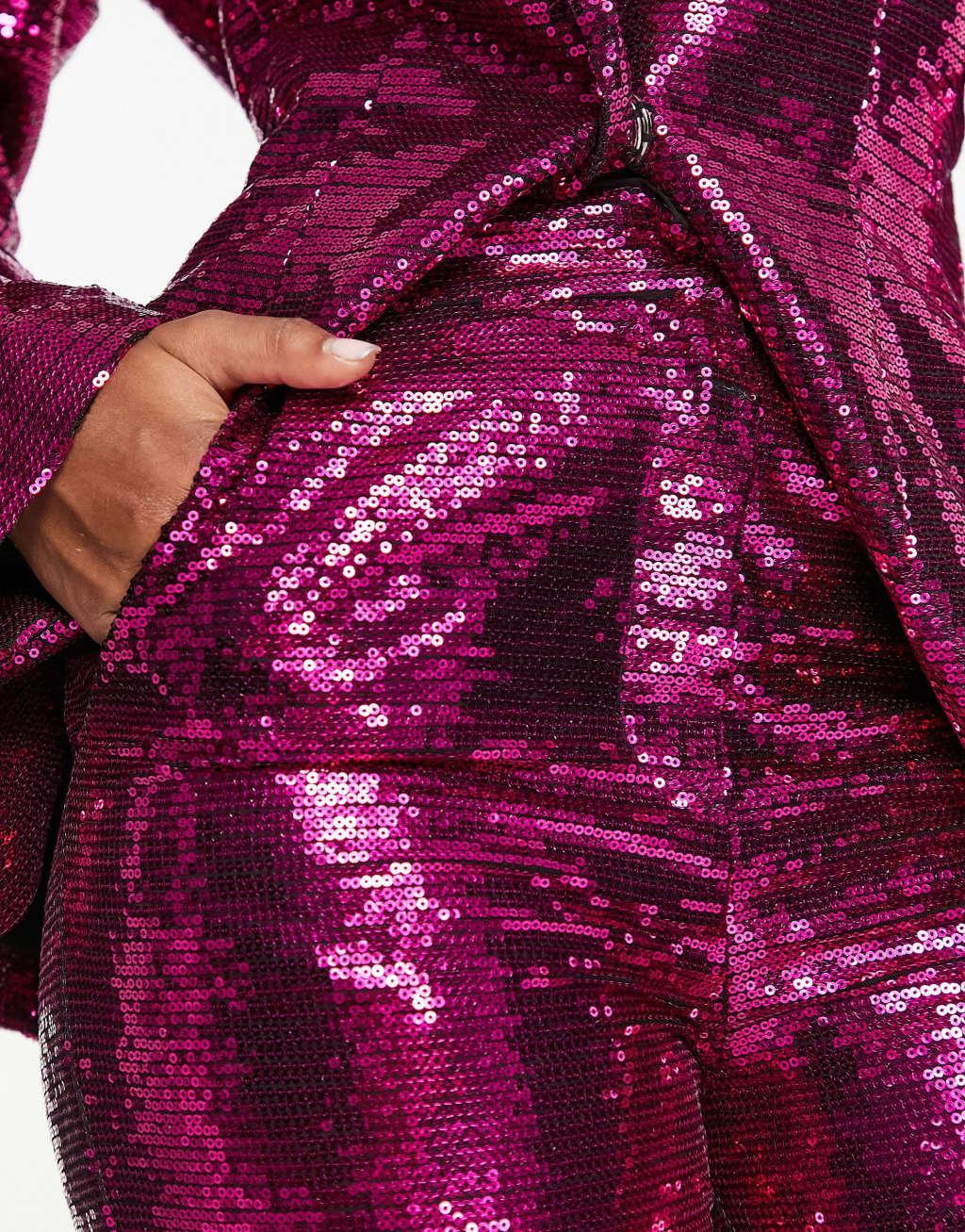 ASOS DESIGN sequin slim straight suit pants Product Image