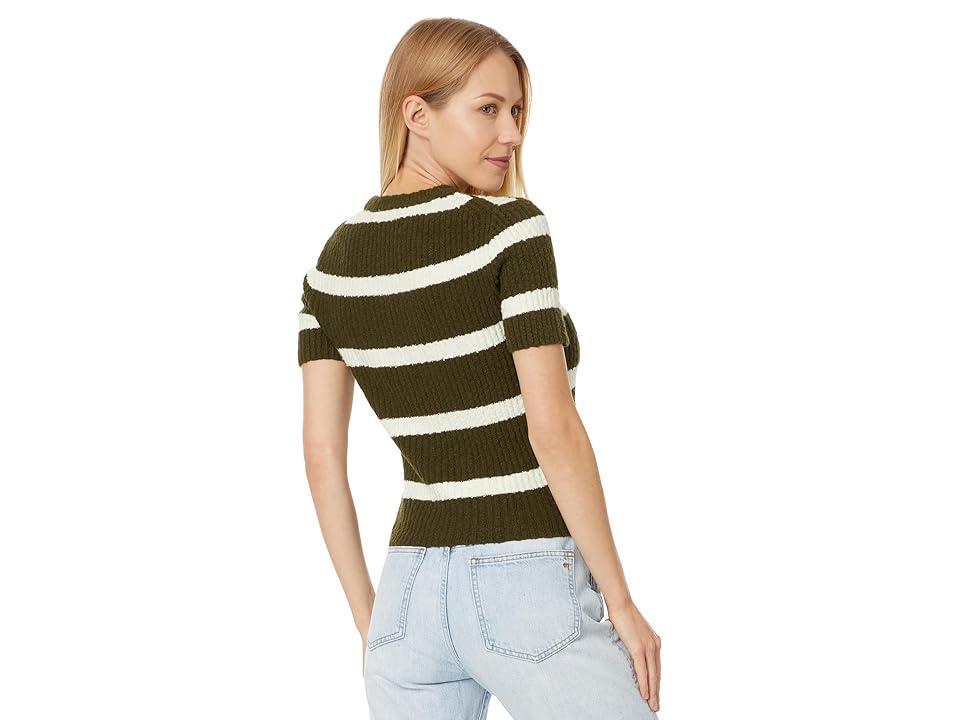 Madewell Stripe Amanda Cotton Boucle Tee (Expedition Green) Women's Sweater Product Image