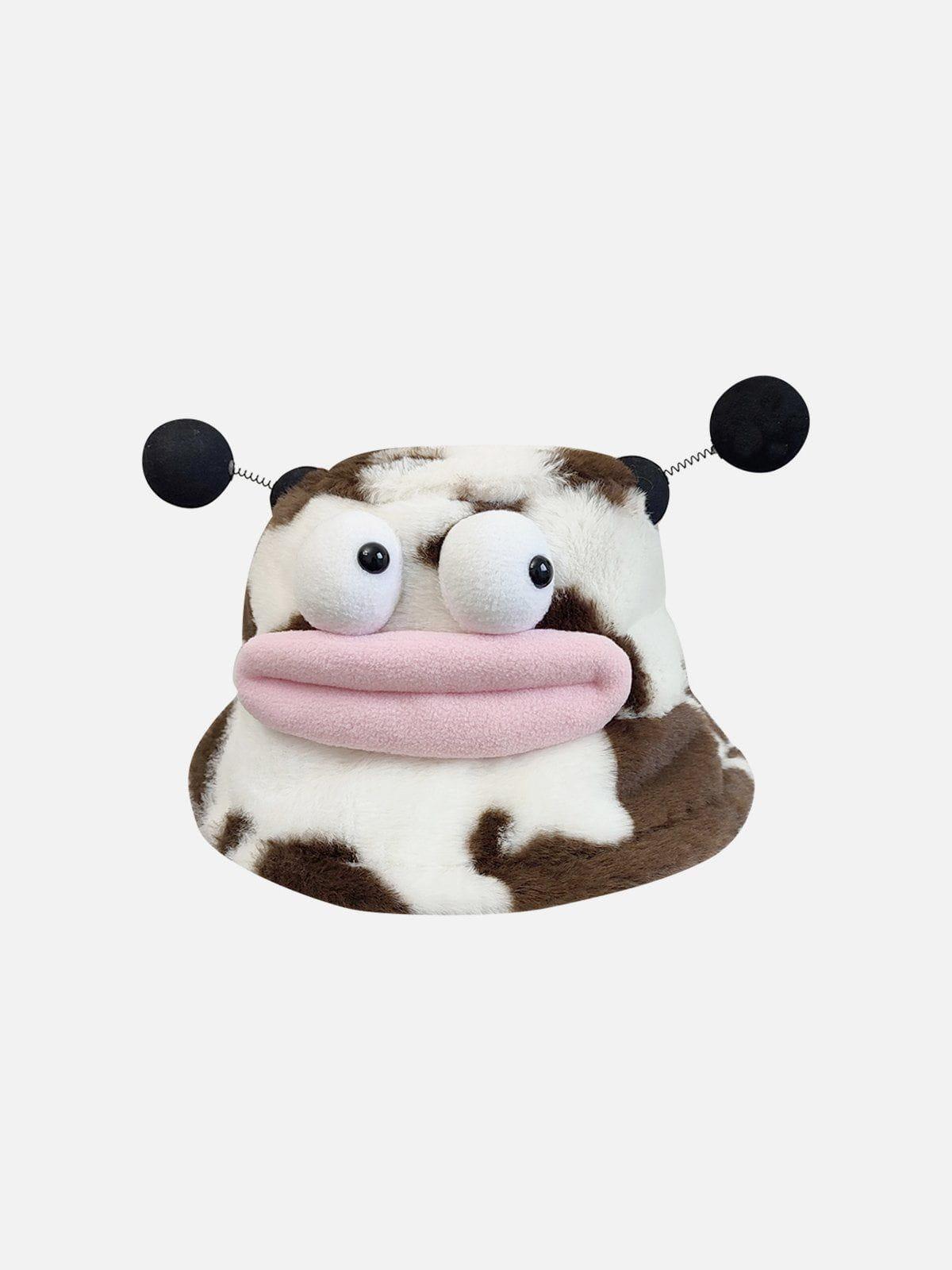 Color Block Plush Cartoon Bucket Hat Product Image