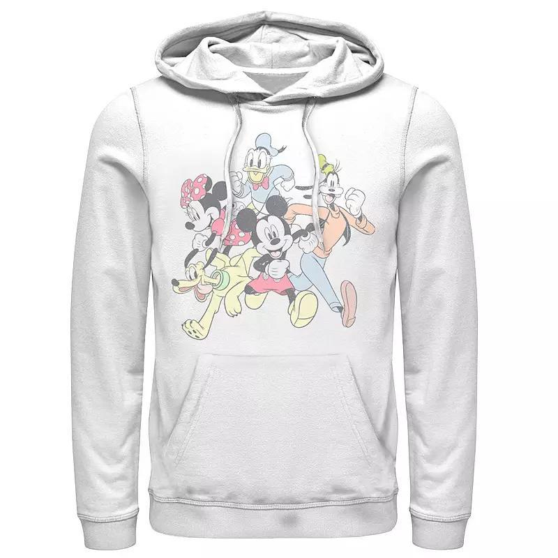 Disney's Mickey & Friends Men's Group Shot Running Portrait Hoodie, Size: Large, White Product Image