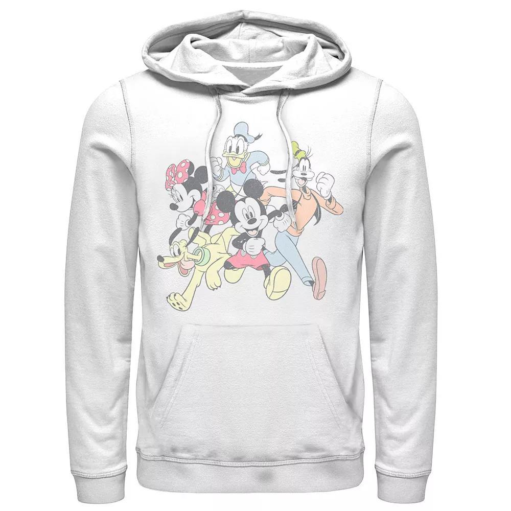 Disney's Mickey & Friends Men's Group Shot Running Portrait Hoodie, Size: Large, White Product Image