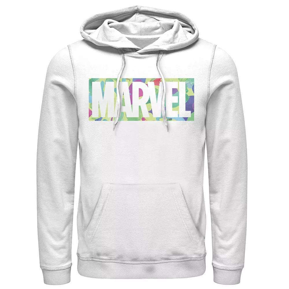 Men's Marvel Colorful Logo Hoodie, Size: Large, White Product Image
