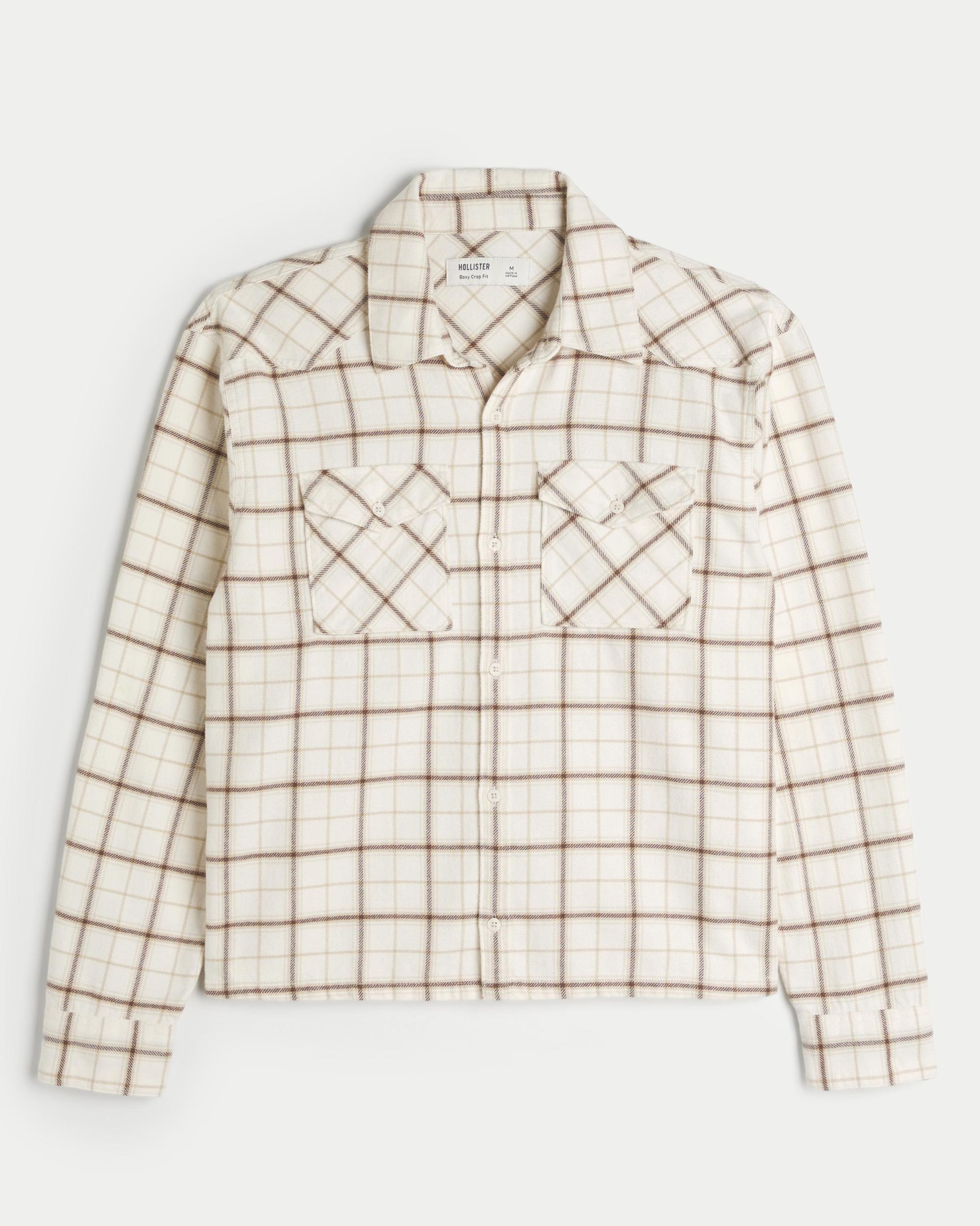 Crop Flannel Shirt Product Image