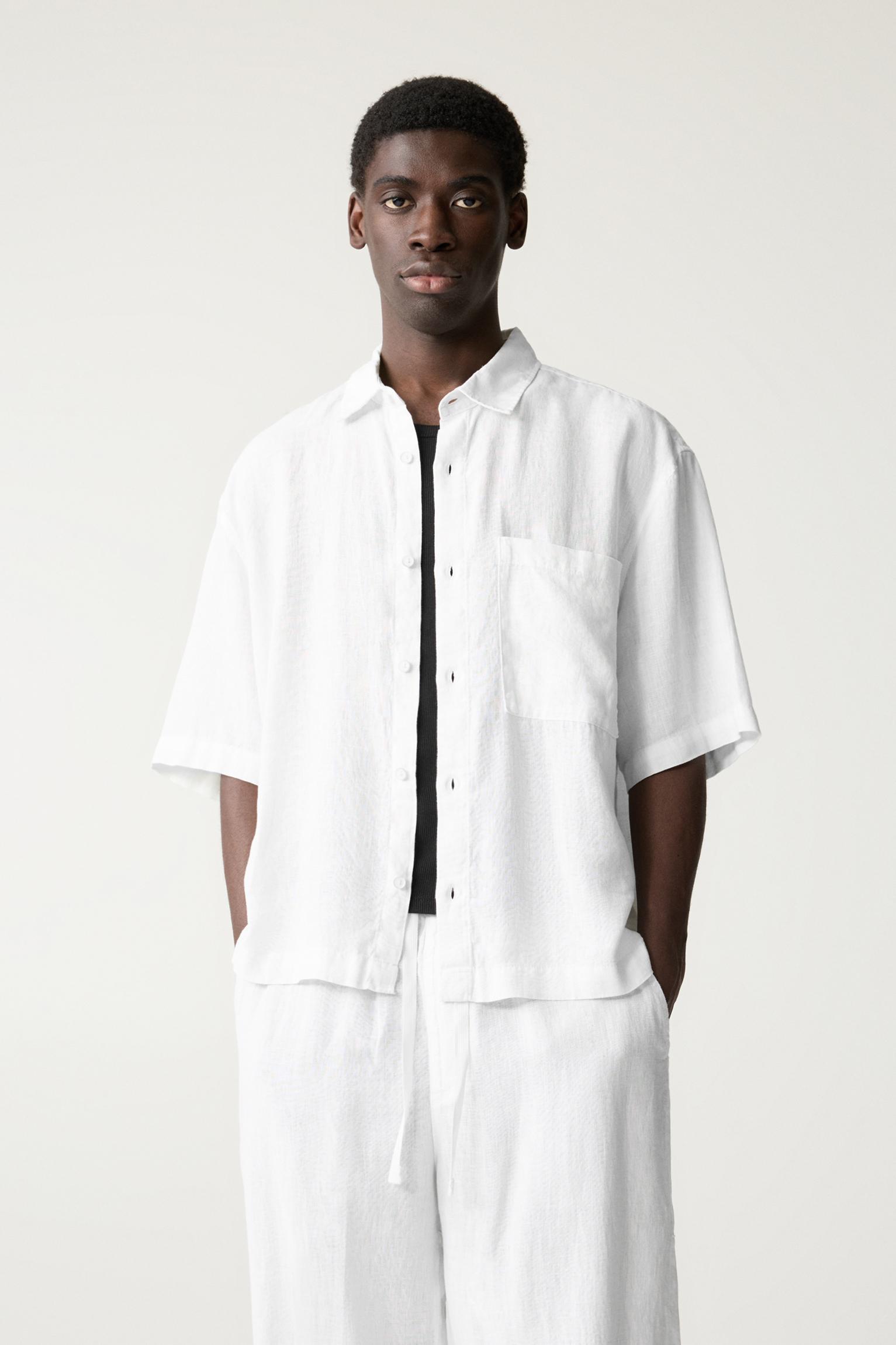 100% linen boxy shirt Product Image