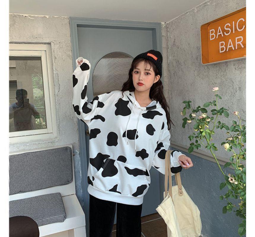 Cow Print Hoodie Product Image