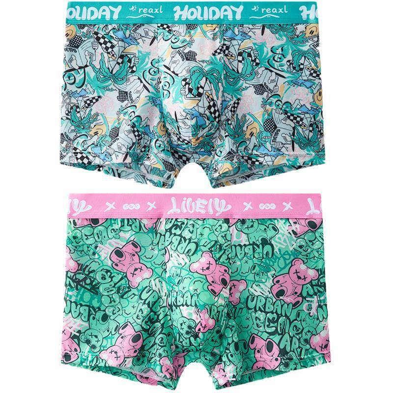 Set of 2: Cartoon Print Boxer Briefs Product Image