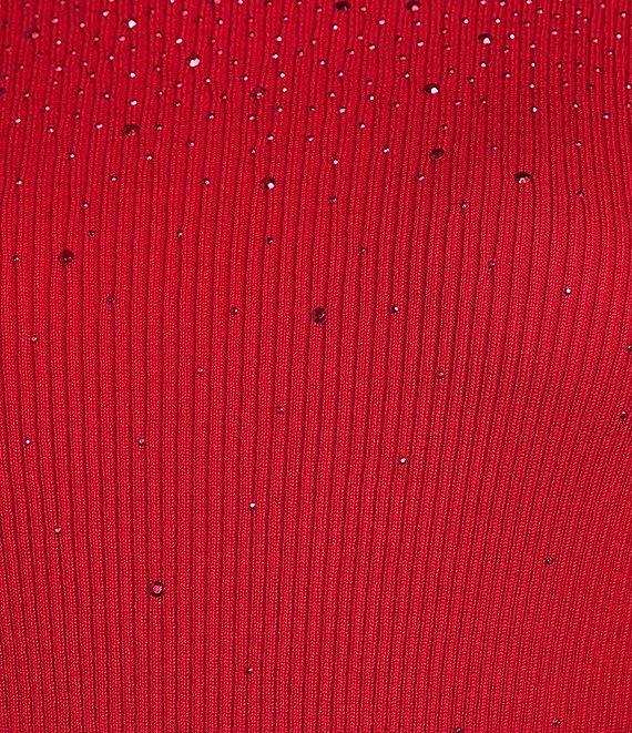 Calvin Klein Studded Mock Neck Long Sleeve Knit Top Product Image
