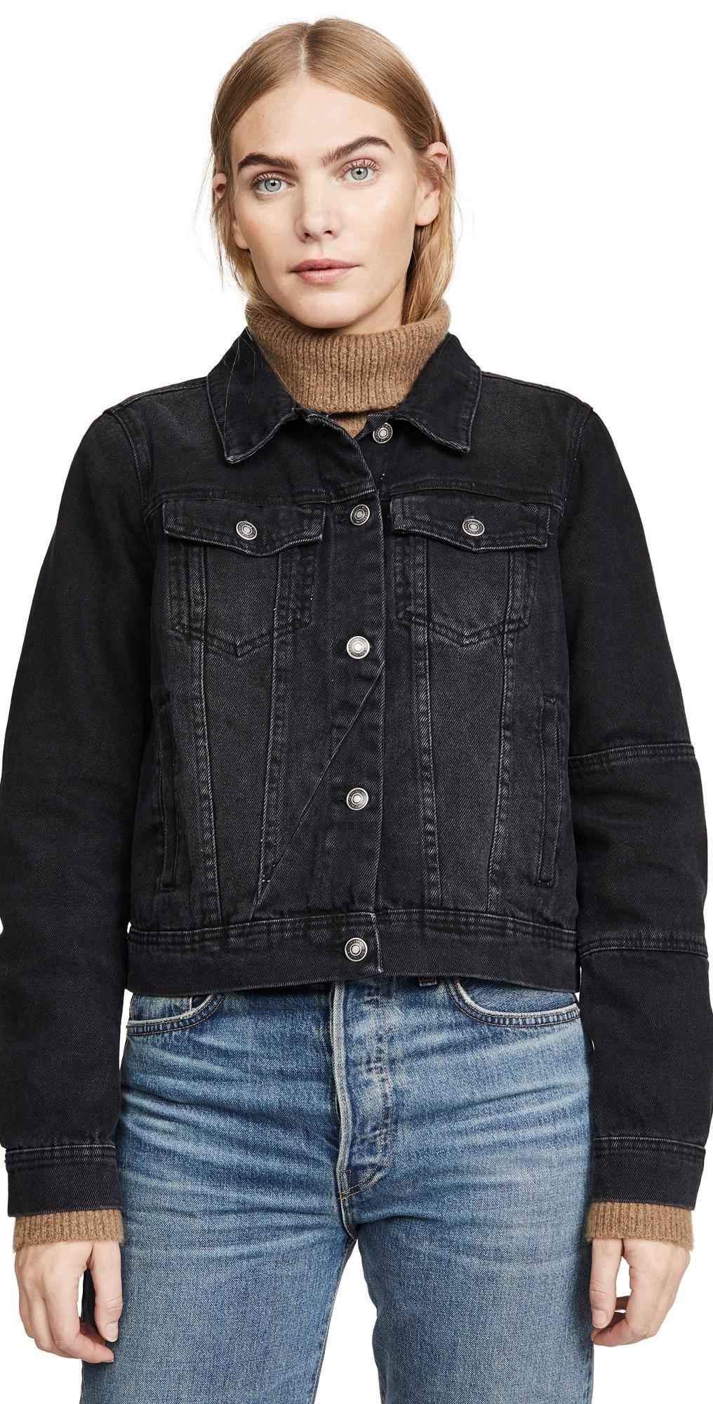 Free People Rumors Denim Jacket Black XS Product Image