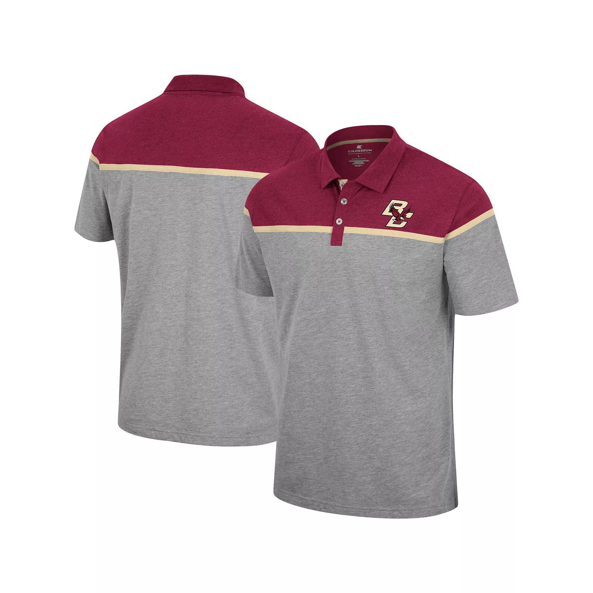 Men's Colosseum Heather Gray Boston College Eagles Chamberlain Polo, Size: 2XL, Grey Product Image