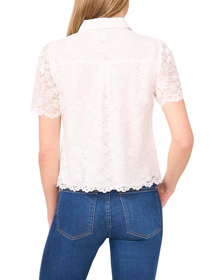 Bubble Sleeve Split Neck Blouse With Tie Product Image