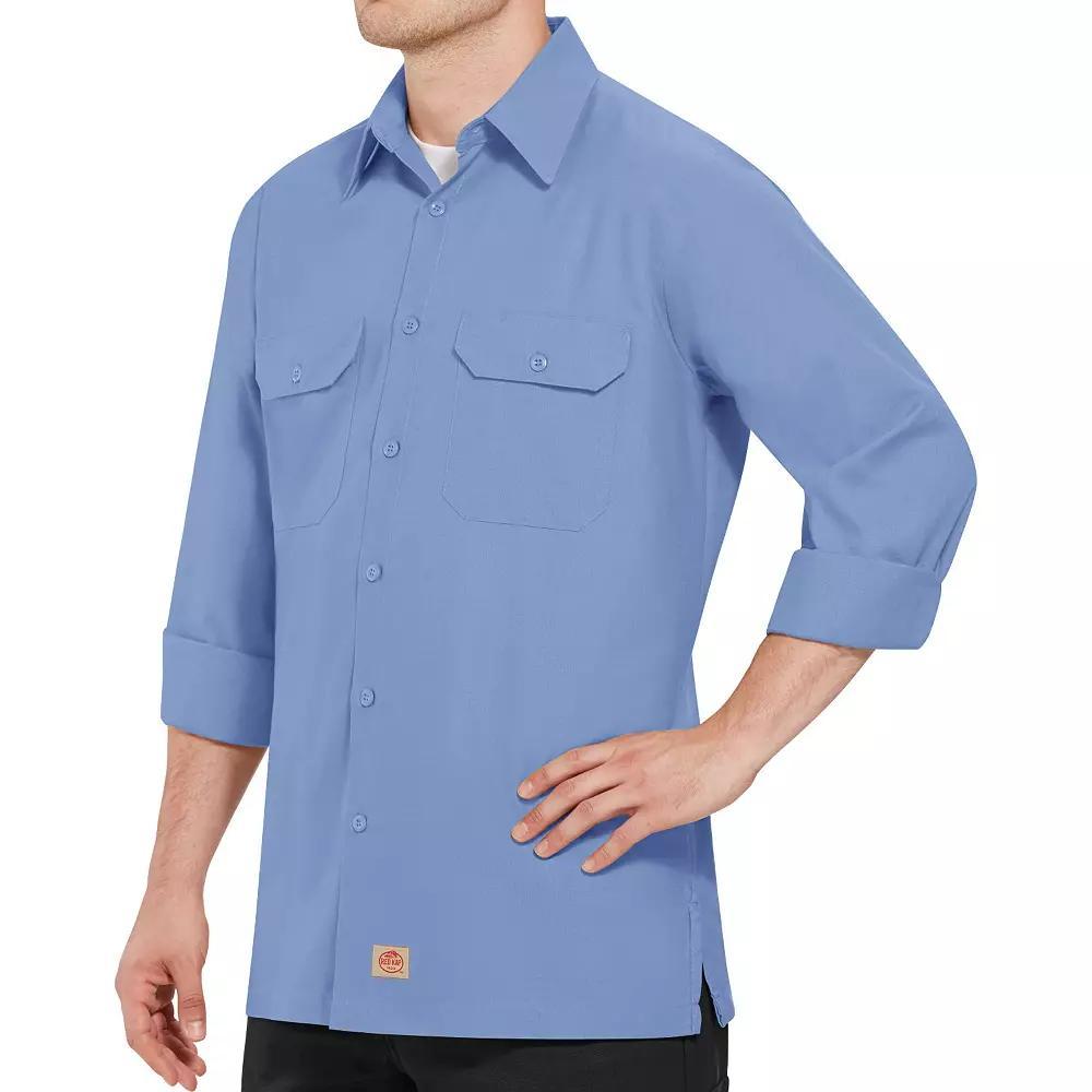 Big & Tall Red Kap Classic-Fit Ripstop Work Shirt, Men's, Size: XXL Tall, Light Blue Product Image
