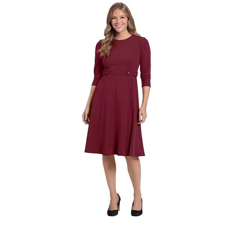 Women's London Times Side Tab Fit & Flare Dress, Size: 10, Blue Blue Product Image