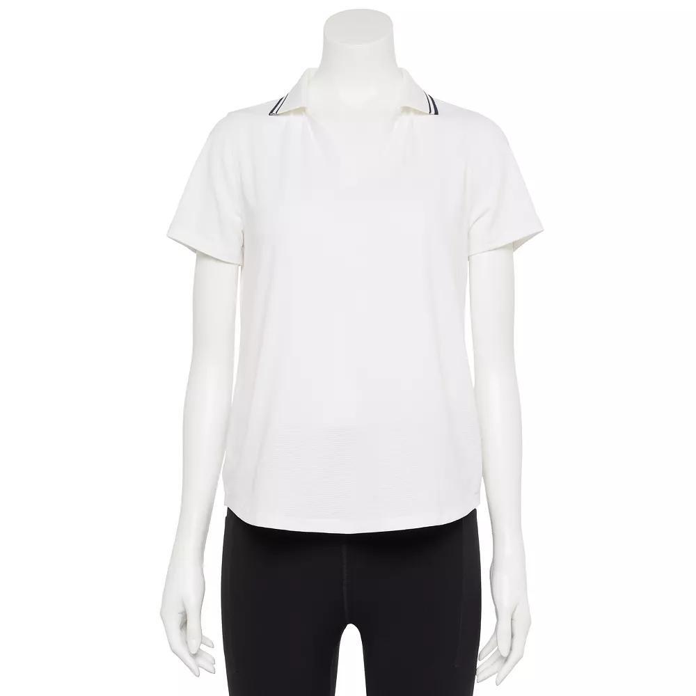 Women''s Tek Gear® Polo Tee with Piping, Women's, Size: XL, Modern White Product Image