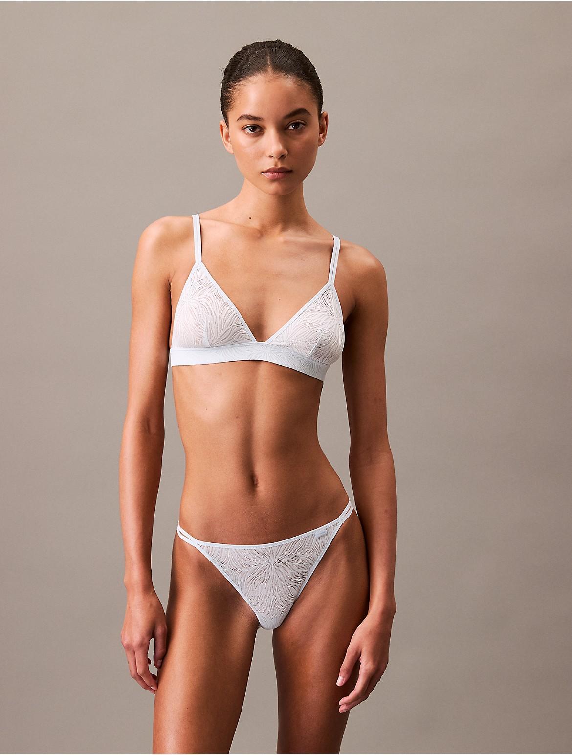 Calvin Klein Women's Sheer Marquisette Lace Unlined Triangle Bralette - Pink - S Product Image
