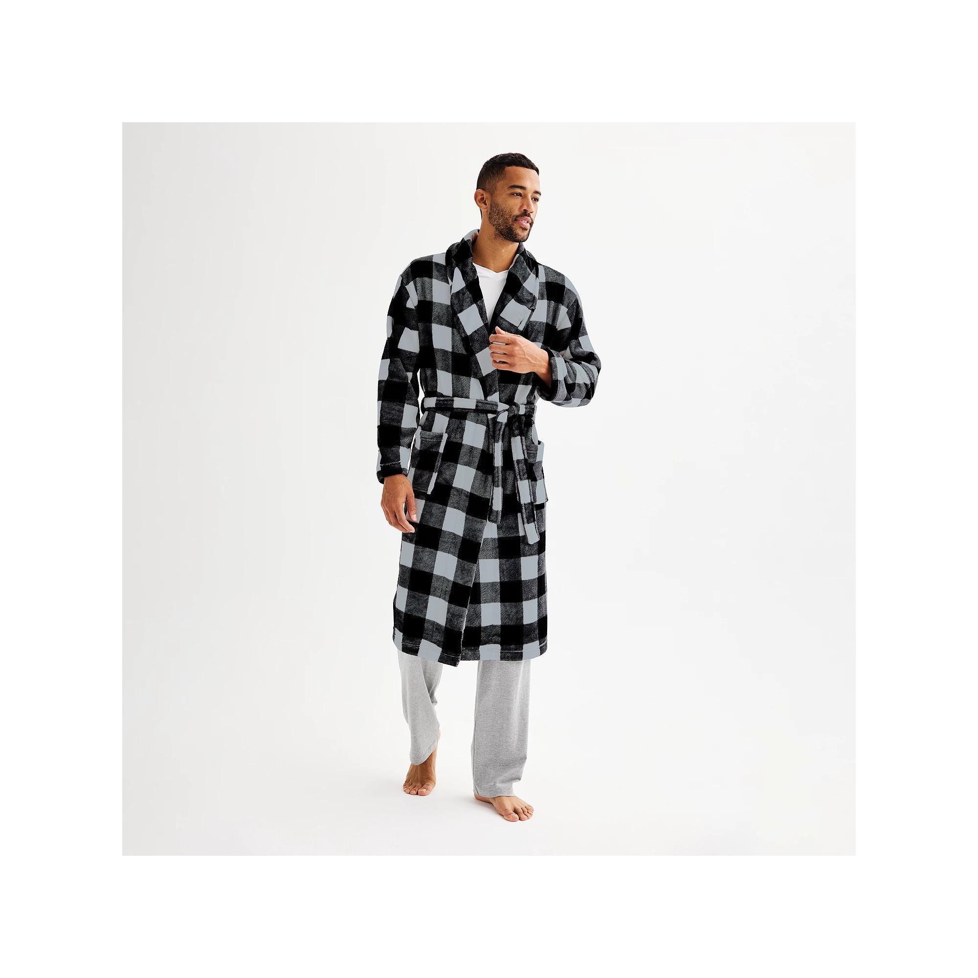 Men's Sonoma Goods For Life® Plush Robe, Size: Small/Medium, Red Buffalo Check Product Image